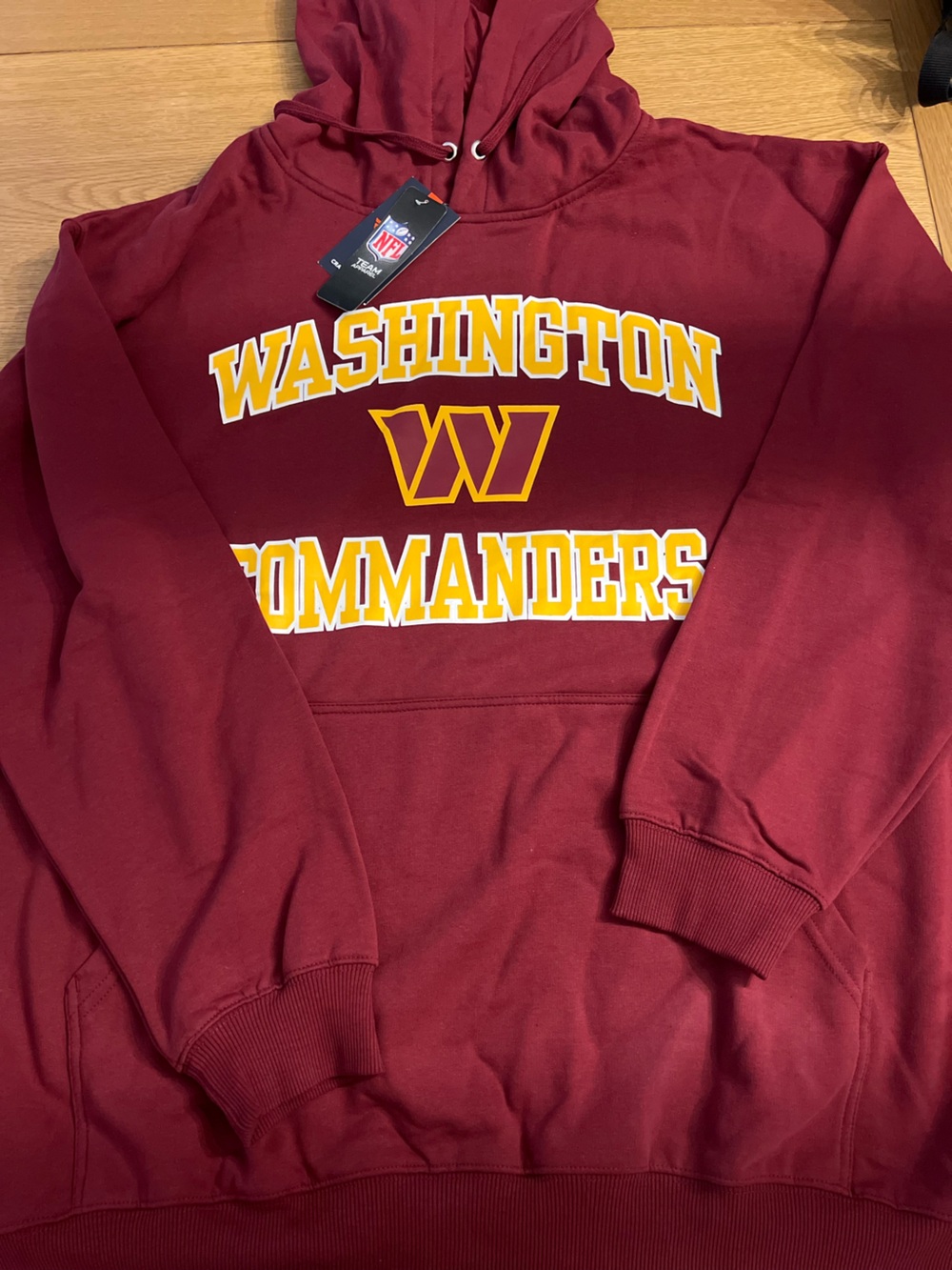 NFL Washington Commanders Maroon Hoodie with Yellow Logo
